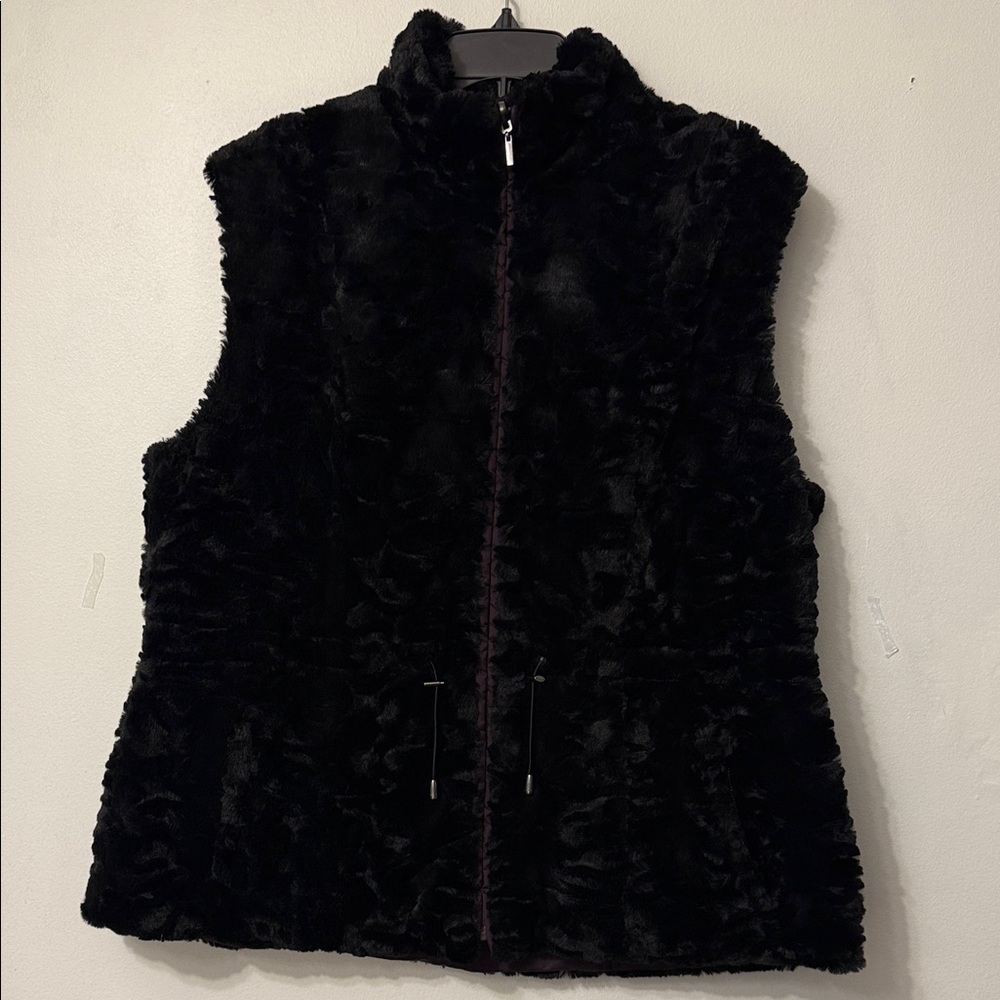 Giacca Black Faux Fur Vest
